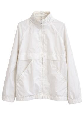Vintage 80s Coral Bay Ivory Windbreaker Jacket Hidden Hood – Size Medium EUC